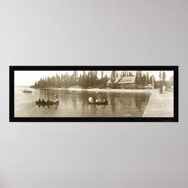 Sjö Tahoe, CA Photo 1908 Poster (Framsidan)