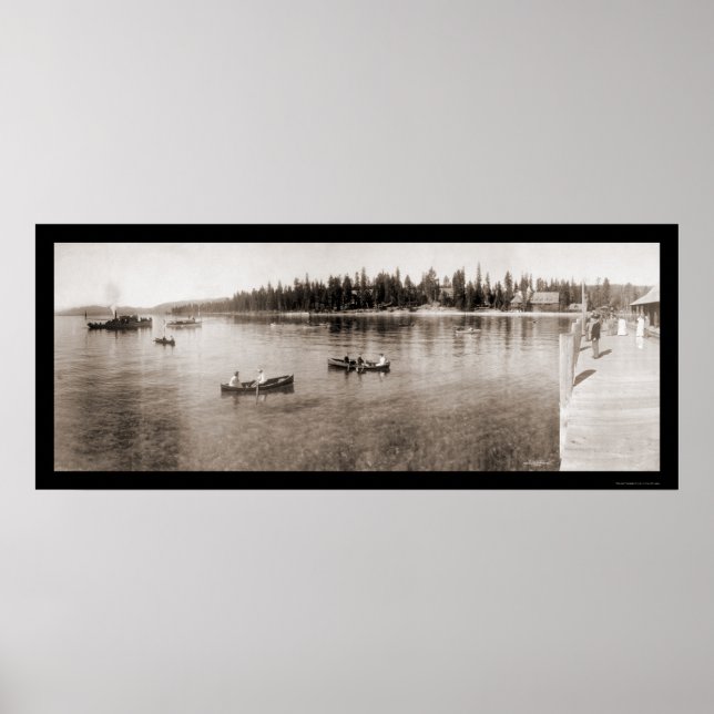 Sjö Tahoe, CA Photo 1908 Poster (Framsidan)