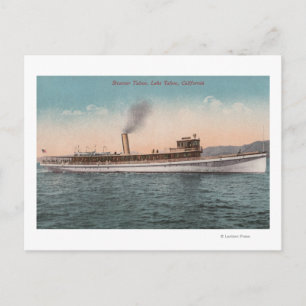 Sjö Tahoe, CA - Steamer Tahoe Large Wood Frakt Vykort
