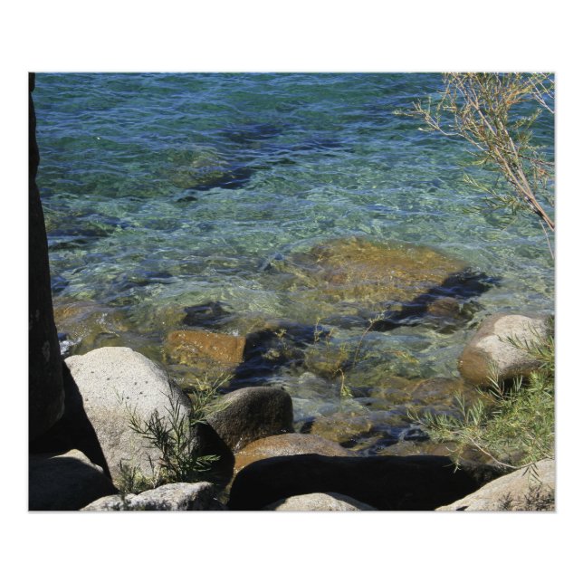 Sjö Tahoe California Clear Vatten Photo Print Fototryck (Framsidan)