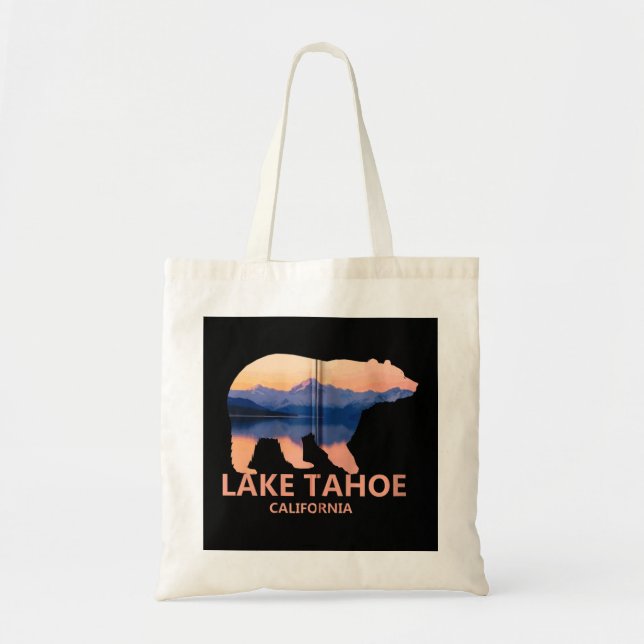 Sjö Tahoe California Grizzly Bear Souvenir Gift Z Tygkasse (Framsidan)