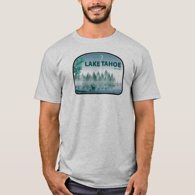 Sjö Tahoe California Nevada Hjort T Shirt (Framsida)