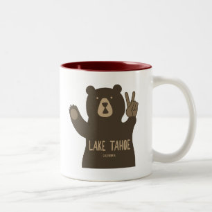 Sjö Tahoe California Nevada Peace Bear Två-Tonad Mugg