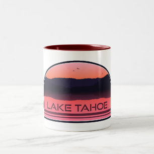 Sjö Tahoe California Nevada Red Sunrise Två-Tonad Mugg