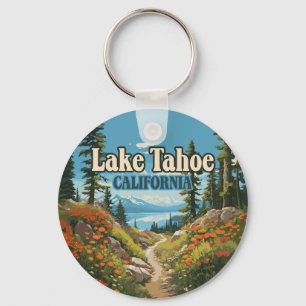 Sjö Tahoe California Nevada Retro Travel Nyckelring