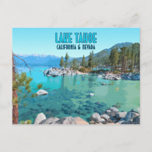 Sjö Tahoe California Nevada Vintage Vykort