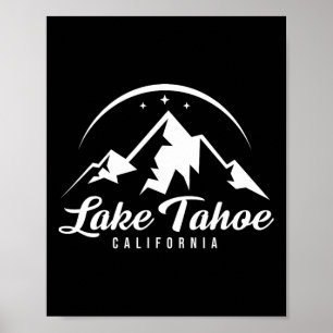 Sjö Tahoe California Ski Resort Skiing Snowboardi Poster