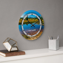 Sjö Tahoe California Souvenir jul Glitter Stor Klocka