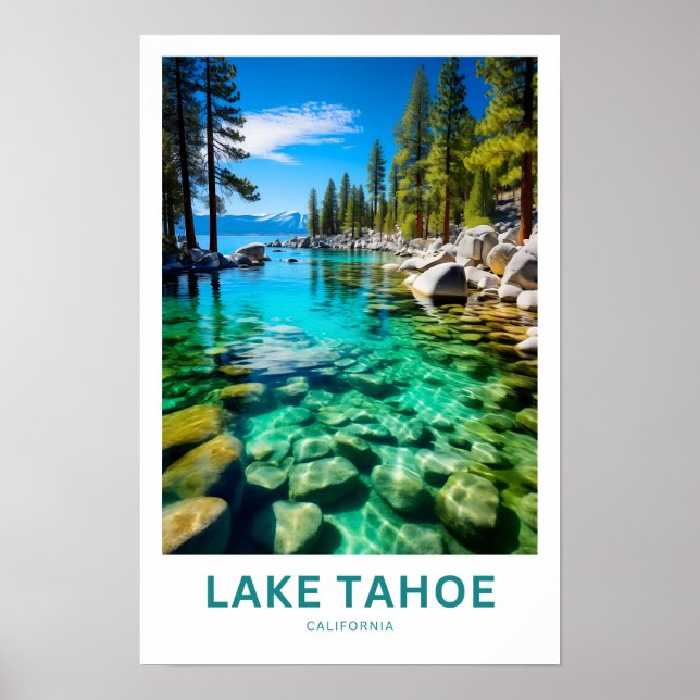 Sjö Tahoe California Travel Print Poster (Framsidan)
