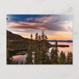 Sjö Tahoe California vid Sunset Anpassade Vykort