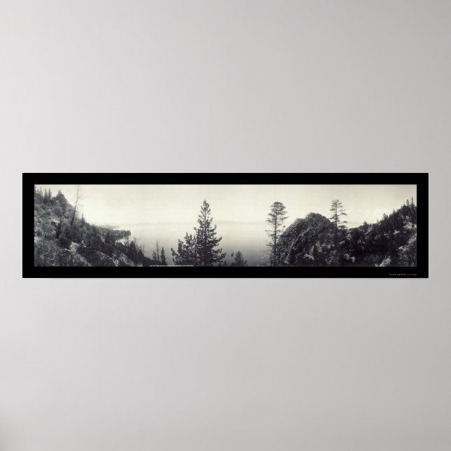 Sjö Tahoe Cave Sten Photo 1906 Poster (Framsidan)