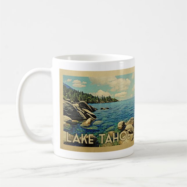 Sjö Tahoe-kaffe Mugg Vintage resor (Vänster)