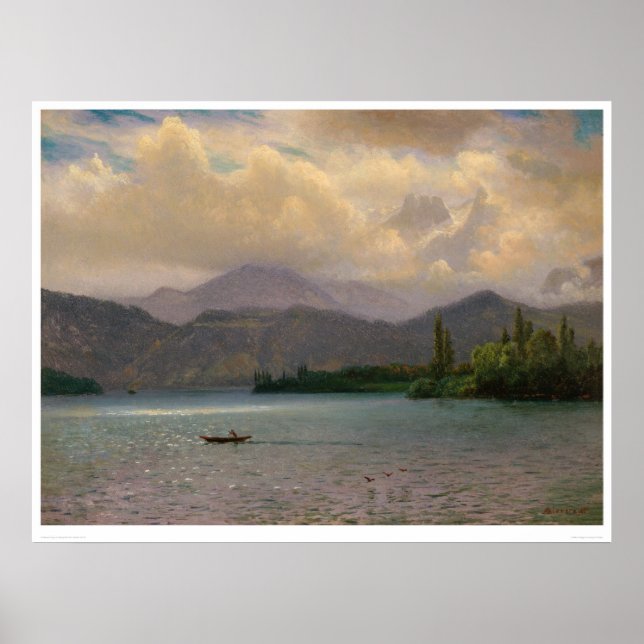 Sjö Tahoe, Kalifornien, Bierstadt (0102a) Poster (Framsidan)