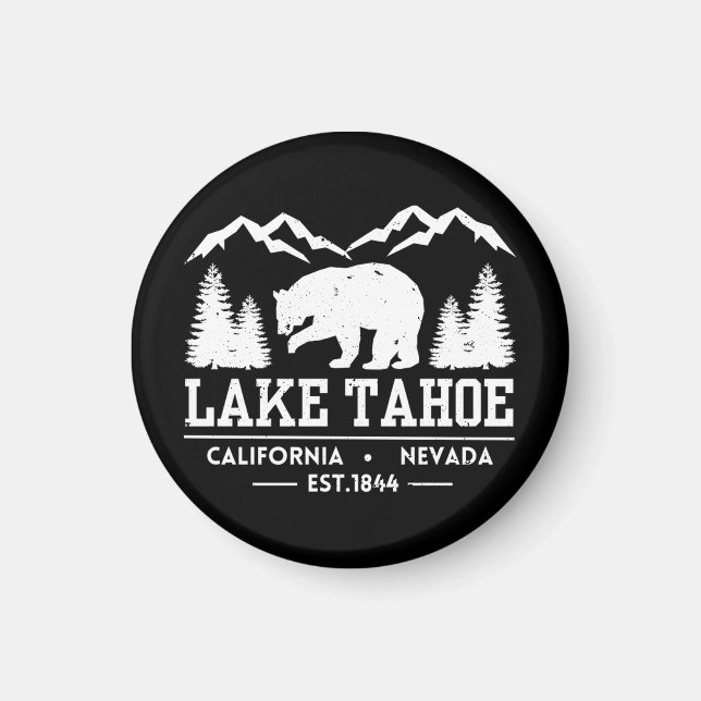Sjö Tahoe - Kalifornien Grizzly Bear Mountains Magnet (Framsidan)
