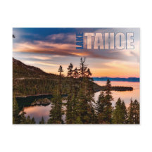 Sjö Tahoe Kalifornien i Sunset Bevalt