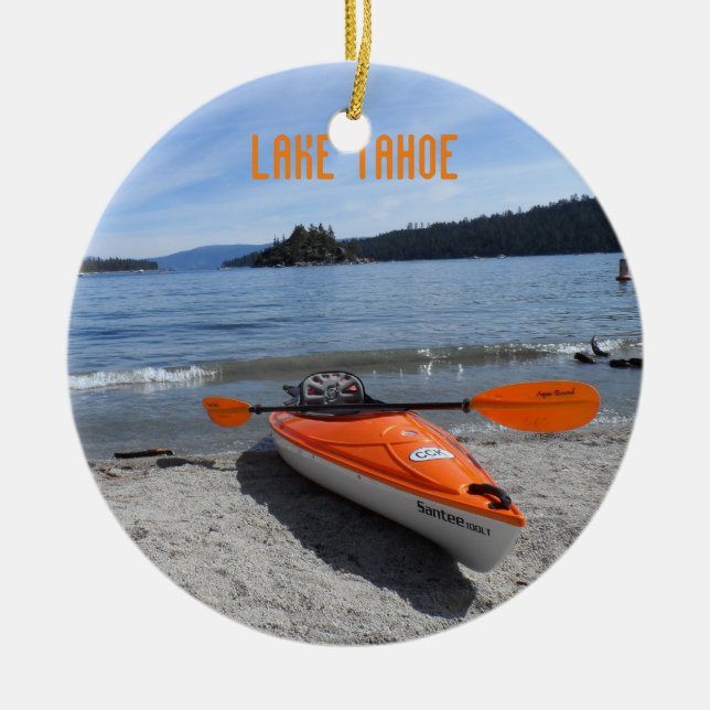 Sjö Tahoe Kayak Julgransprydnad Keramik (Framsidan)
