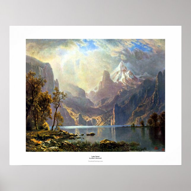 Sjö Tahoe målar Nevada art av Albert Bierstadt Poster (Framsidan)