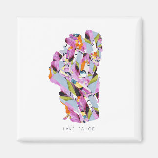 Sjö Tahoe Minimalist Silhouette Karta Magnet