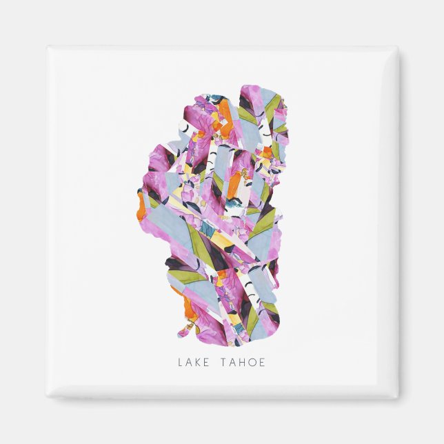 Sjö Tahoe Minimalist Silhouette Karta Magnet (Framsidan)