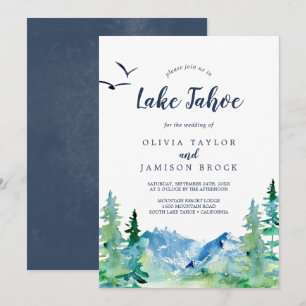 Sjö Tahoe Mountain Destination Wedding Inbjudningar