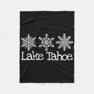 Sjö Tahoe Mountain Ski Skier Skiing Rustic Snowfl Fleecefilt