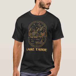 Sjö Tahoe Sierra Nevada-bergen Minimalistisk linje T Shirt