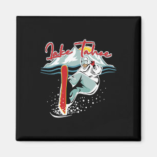 Sjö Tahoe Sierra Nevada California Snowboarding S Magnet