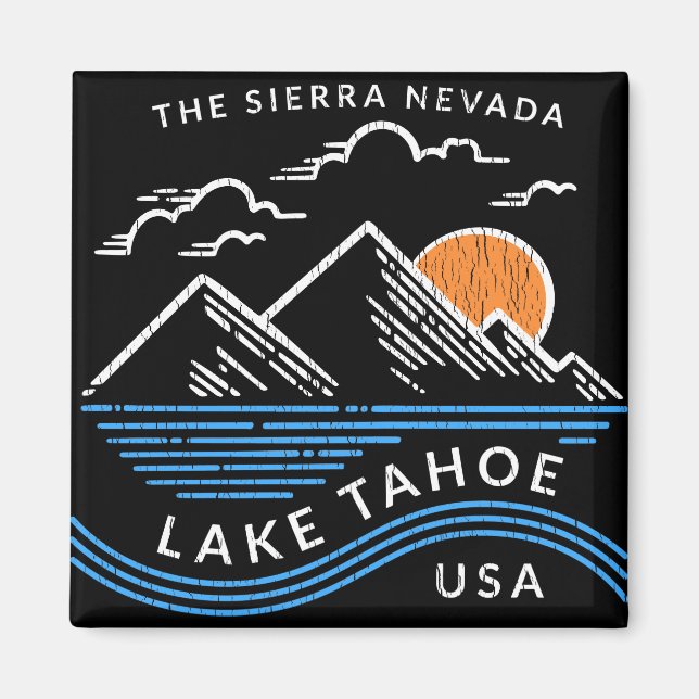 Sjö Tahoe Sierra Nevada Mountain Magnet (Framsidan)