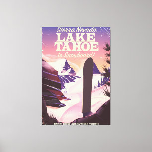Sjö Tahoe Sierra Nevada USA Snowboarding poster Canvastryck