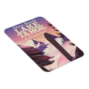Sjö Tahoe Sierra Nevada USA Snowboarding poster Magnet