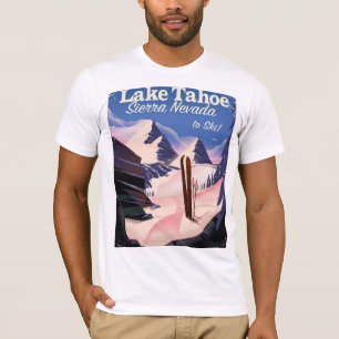 Sjö Tahoe Sierra nevada vintage ski poster T-shirt