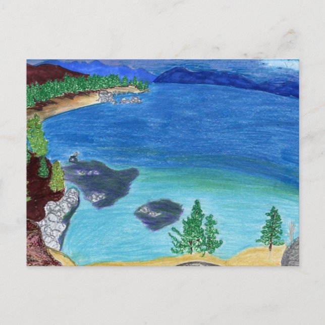 Sjö Tahoe Sketch Vykort (Framsida)