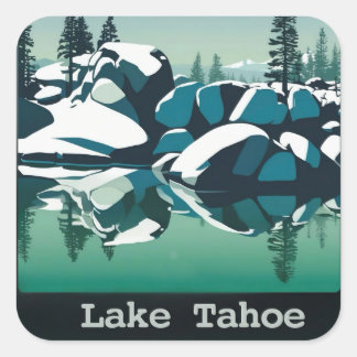 Sjö Tahoe Sticker Fyrkantigt Klistermärke