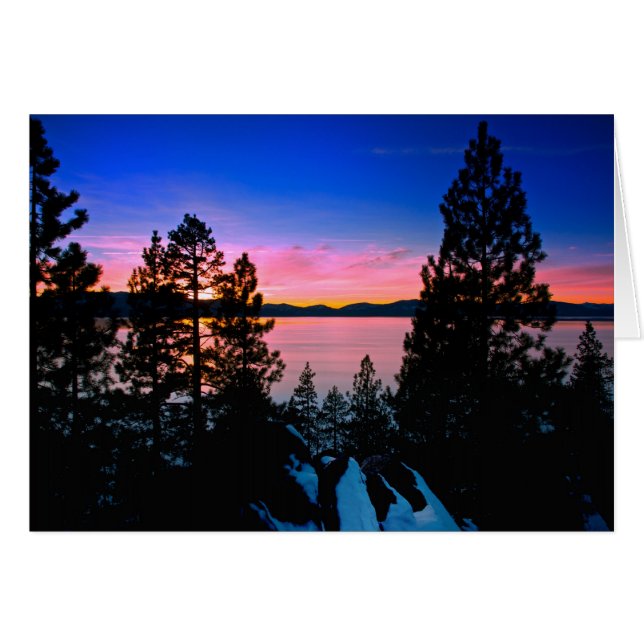 -Sjö Tahoe Sunset 2011 OBS Kort (Framsidan Horizontal)