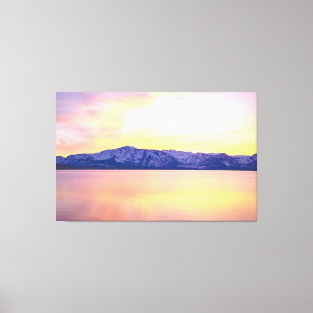 Sjö Tahoe Sunset Wall Art, 60 x 38 Large Canvas (Framsida)