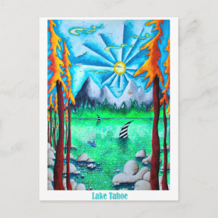 Sjö Tahoe Travel PoP Art Äventyr vykort