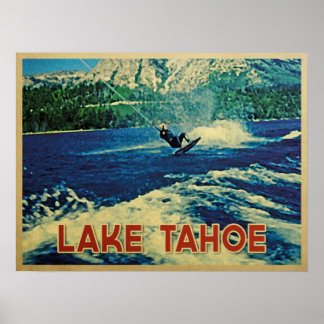 Sjö Tahoe Vatten Skier Poster