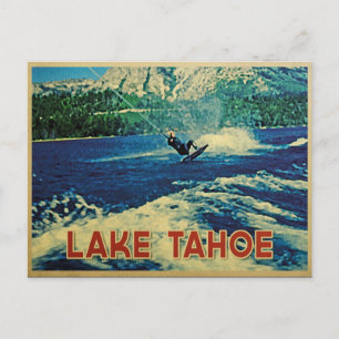 Sjö Tahoe Vatten Skier Vykort