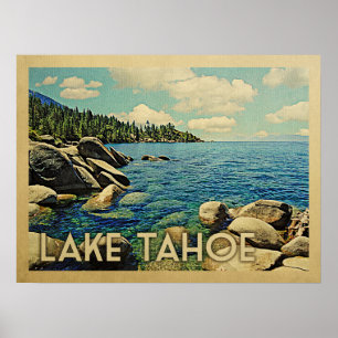 Sjö Tahoe Vintage resor Poster