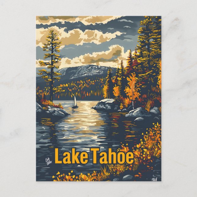 Sjö Tahoe Vintage Vykort (Framsida)