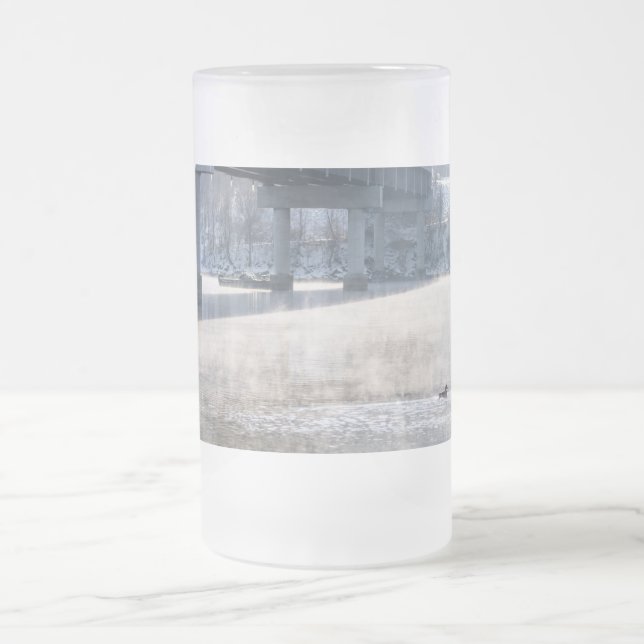 Sjö Taneycomo Foggy Winter Fishing Frosted Glass Frostat Ölglas (Center)