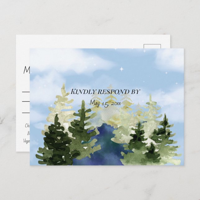 Sjö tar sin tillflykt Bröllop i bergen Vykort (Fram/baksida)