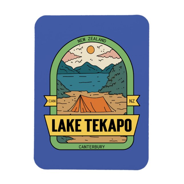 Sjö Tekapo Nya Zeeland Magnet (Vertikal)