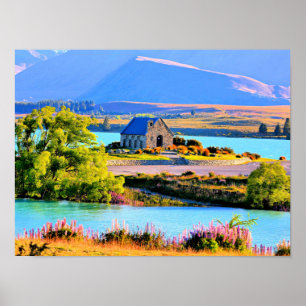 Sjö Tekapo, Nya Zeeland Poster