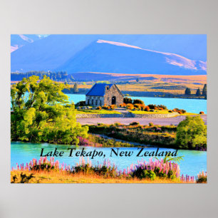 Sjö Tekapo, Nya Zeeland Poster
