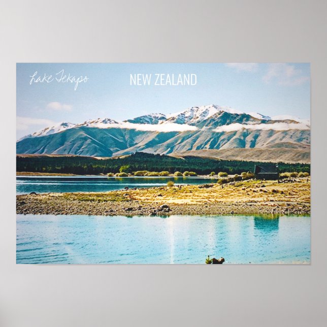 Sjö Tekapo Nya Zeeland Sydön Poster (Framsidan)