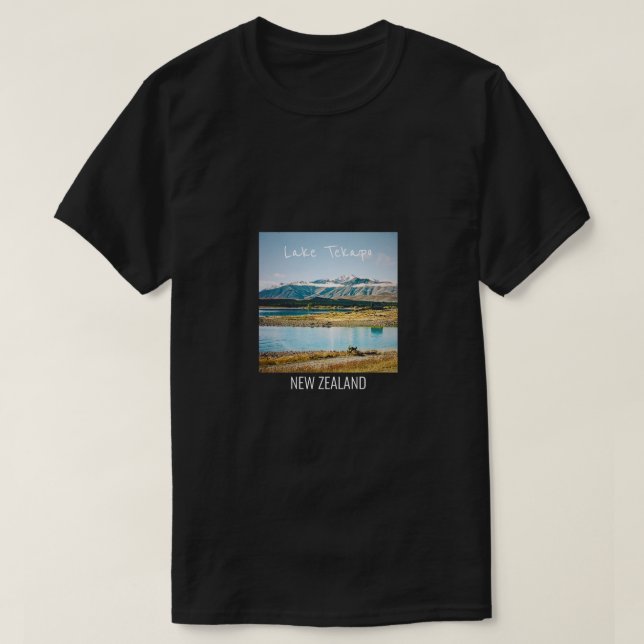 Sjö Tekapo Nya Zeeland Sydön T Shirt (Design framsida)