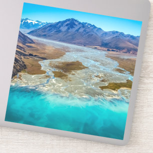 Sjö Tekapo och södra Alpernorna, Nya Zeeland Klistermärken