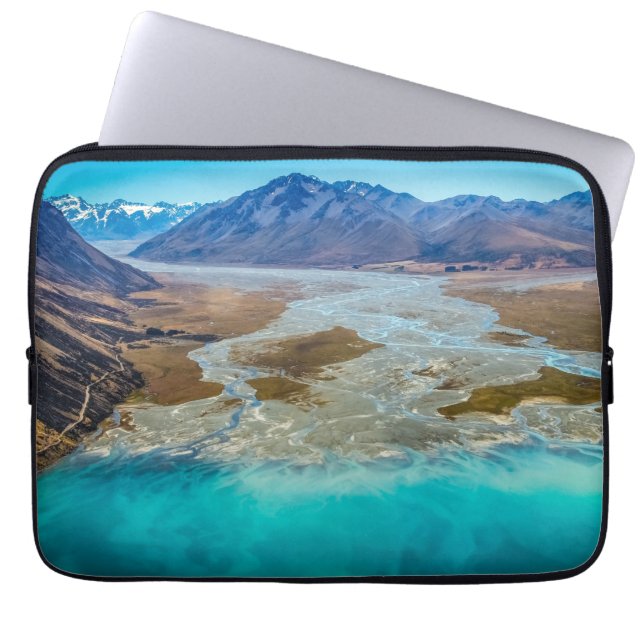 Sjö Tekapo och södra Alpernorna, Nya Zeeland Laptop Fodral (Framsidan)