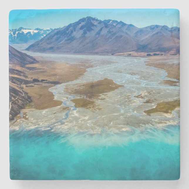 Sjö Tekapo och södra Alpernorna, Nya Zeeland Stenunderlägg (Framsidan)